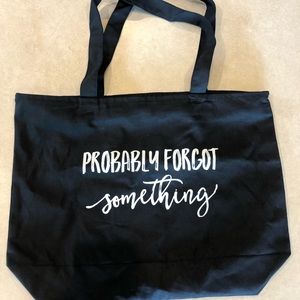 Black Canvas Tote Bag with Zipper